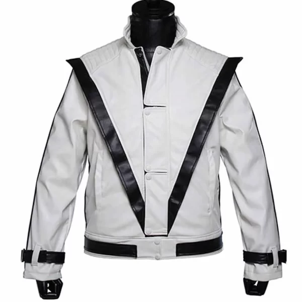 Thriller Michael Jackson White Leather Jacket