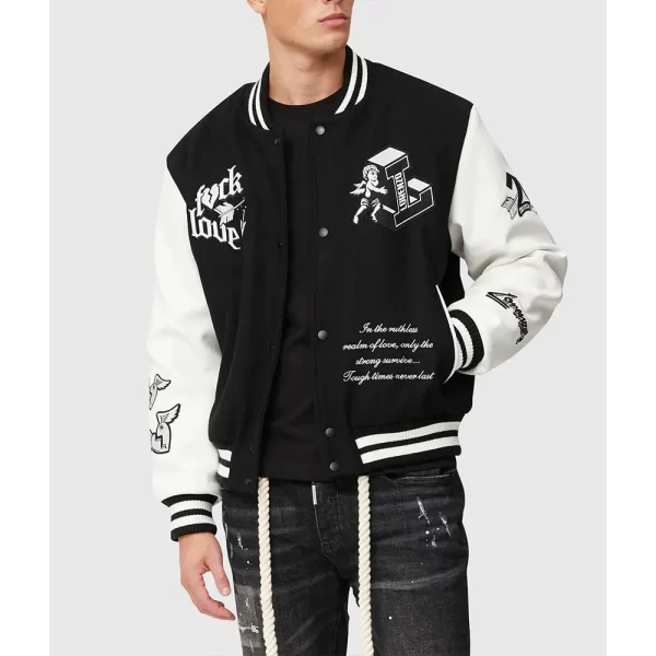 Tough Love Black and White Varsity Jacket