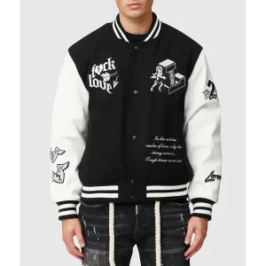 Tough Love Black and White Wool Varsity Jacket