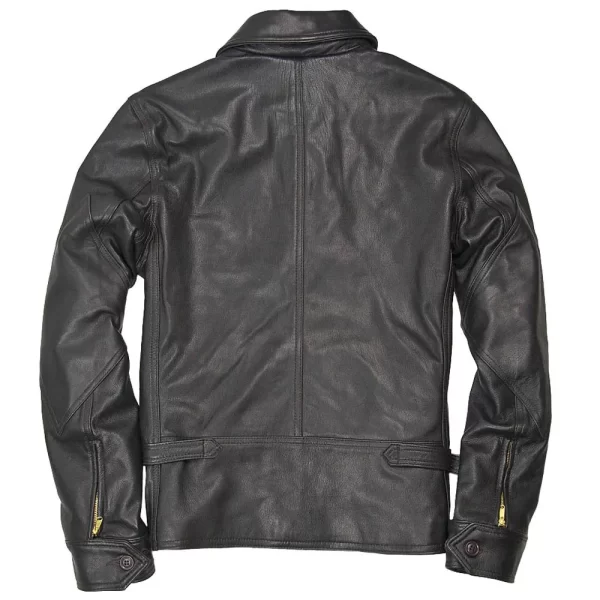 Type 440 USN Carrier Dark Brown Leather Full-Zip Jacket