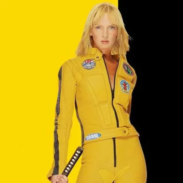 Uma Thurman Kill Bill Yellow Leather Jacket