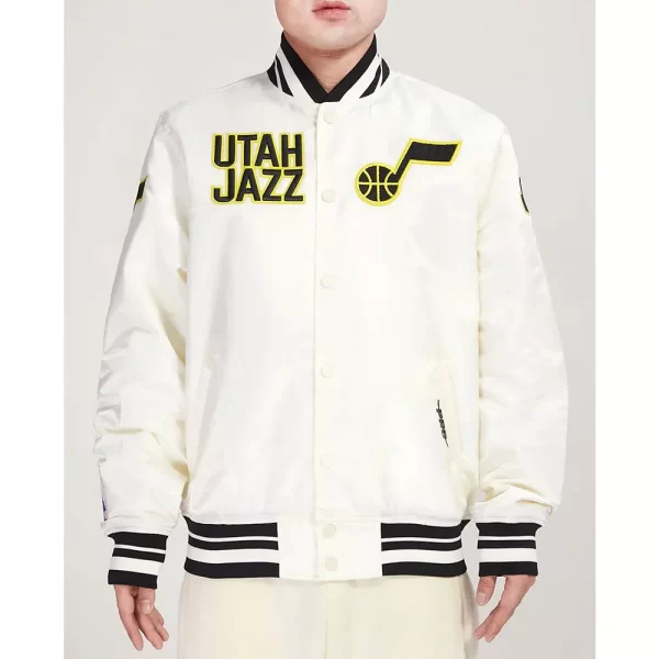 Utah Jazz Retro Classic Rib Satin Jacket