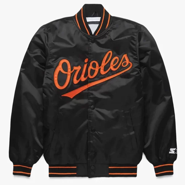 Baltimore Orioles Classic Black Varsity Satin Jacket