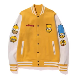 Bape Simpsons Baby Milo Wool Varsity Jacket