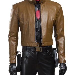 Batman Red Hood Jason Todd Halloween Cosplay Costume Brown Jacket