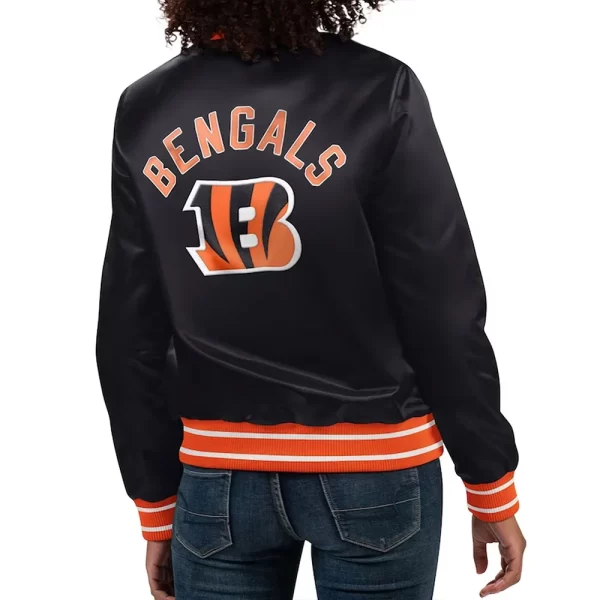 Black Cincinnati Bengals Full Count Varsity Satin Jacket