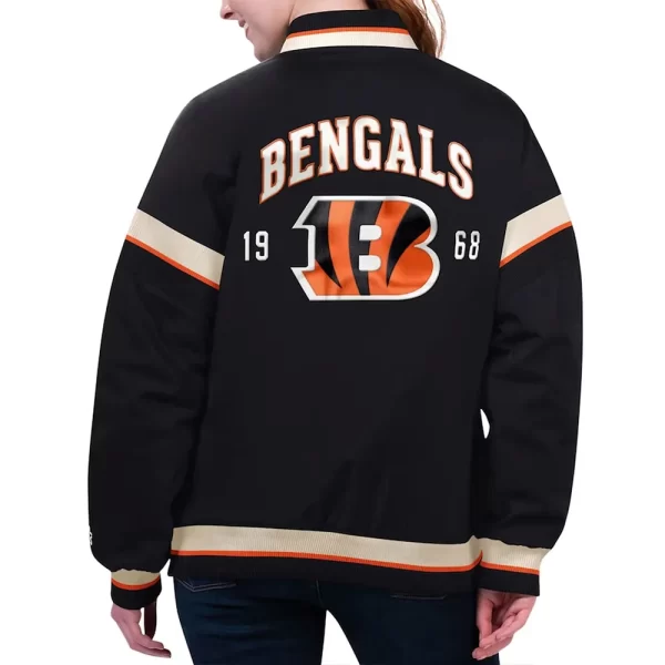 Black Cincinnati Bengals Tournament Varsity Satin Jacket