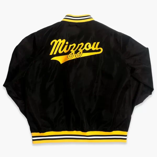 Black Missouri Tigers Vintage Mizzou Script Bomber Satin Jacket