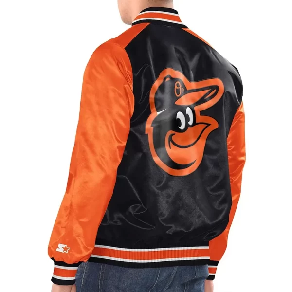 Black and Orange Baltimore Orioles Varsity Satin Jacket