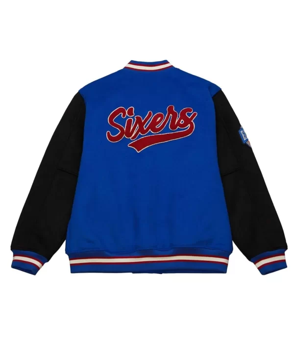 Blue Team Legacy Philadelphia 76ers Varsity Wool Jacket