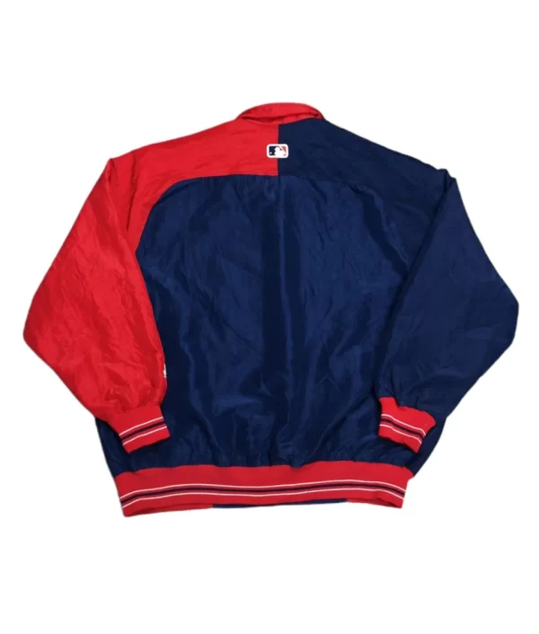 Blue and Red MLB 90’s Cleveland Indians Varsity Satin Jacket