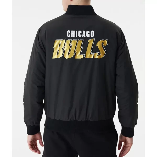 Bomber Chicago Bulls Team Script Black Jacket