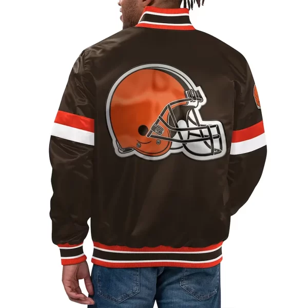 Brown Cleveland Browns Home Game Varsity Satin Jacket