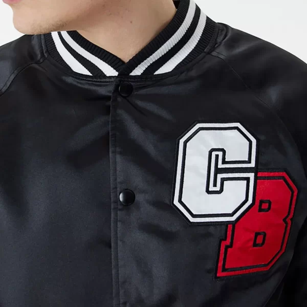 Chicago Bulls NBA Bomber Satin Black Jacket