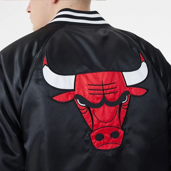 Chicago Bulls NBA Bomber Satin Black Jackets