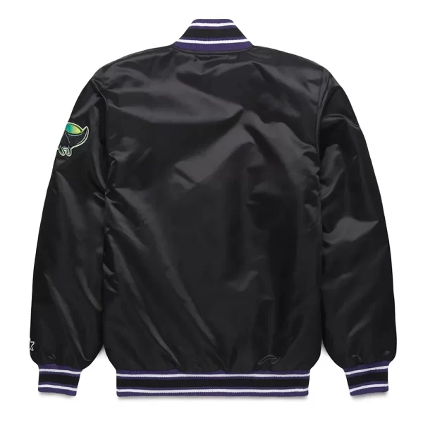 Classic Tampa Bay Rays Full-Snap Varsity Black Satin Jacket