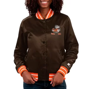 Cleveland Browns Full Count Satin Brown Jacket