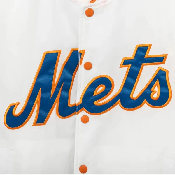 Cooperstown New York Mets Chrome White Jacket