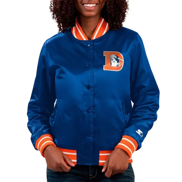 Denver Broncos Full Count Royal Blue Satin Jacket