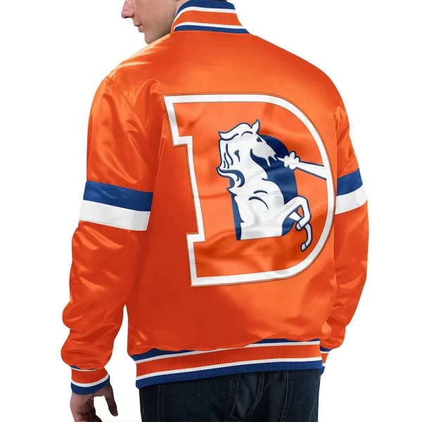 Denver Broncos Home Game Varsity Satin Orange Jacket