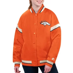 Denver Broncos Tournament Orange Varsity Satin Jacket