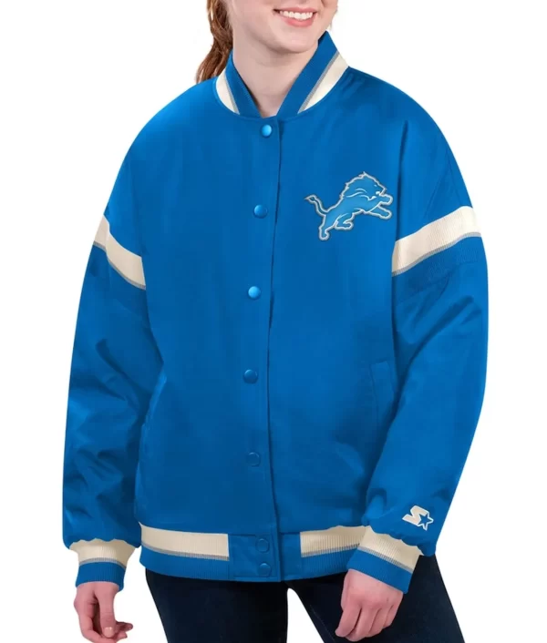 Detroit Lions Tournament Blue Varsity Jacket