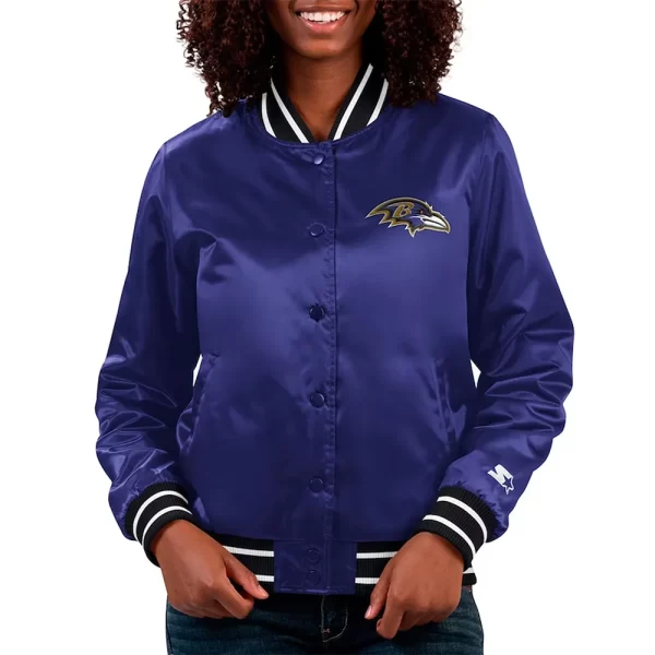 Full Count Baltimore Ravens Purple Satin Jacket