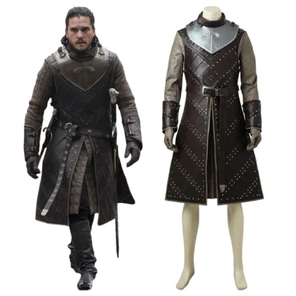Game of Thrones Season 7 Jon Snow Cosplay Leather Coat