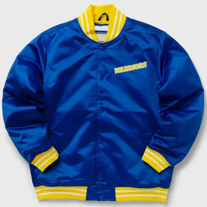 Golden State Warriors Heavyweight Royal Blue Satin Jacket