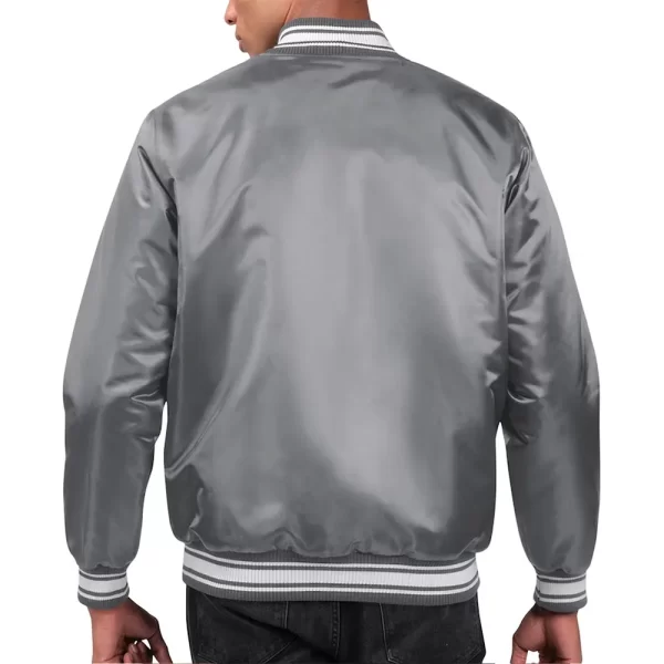 Gray Miami Dolphins Locker Room Varsity Satin Jacket