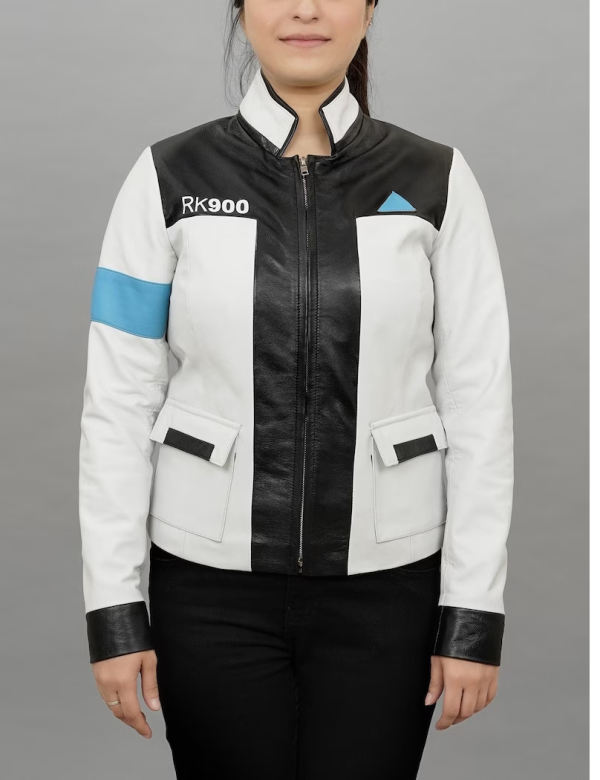 Handmade Detroit Become Human Inspired Connor Leather White Jacket