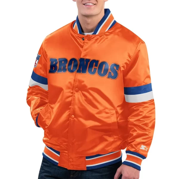 Home Game Denver Broncos Orange Satin Jacket