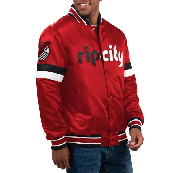 Home Game Portland Trail Blazers Red Satin Jacket