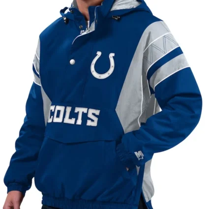 Home Team Indianapolis Colts Royal Blue & Gray Hoodie Jacket