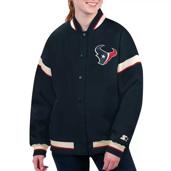 Houston Texans Tournament Navy Blue Varsity Jacket