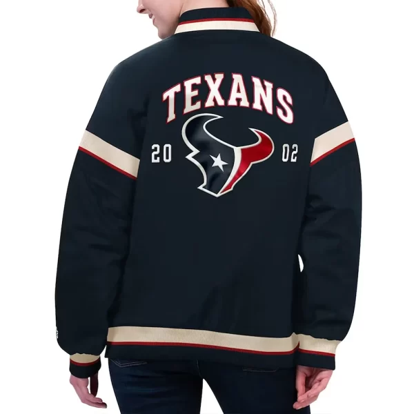 Houston Texans Tournament Navy Blue Varsity Jacket - Image 2