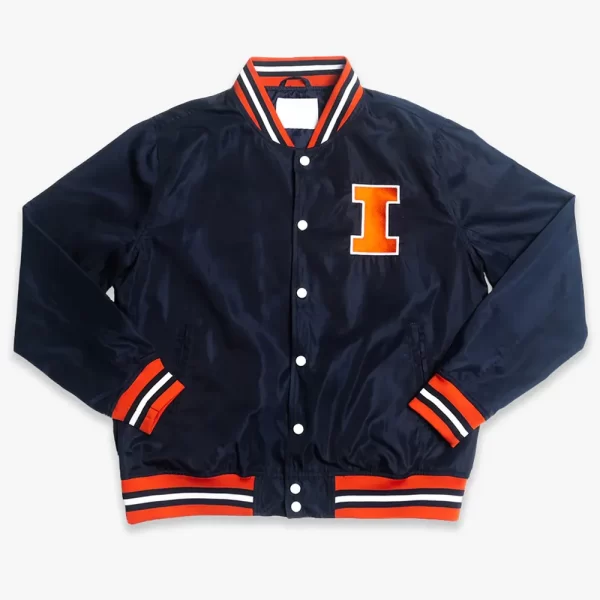 Illinois Fighting Illini Navy Blue Script Bomber Jacket