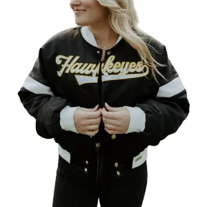 Iowa Hawkeyes Miles Swipe Varsity Satin Jacket