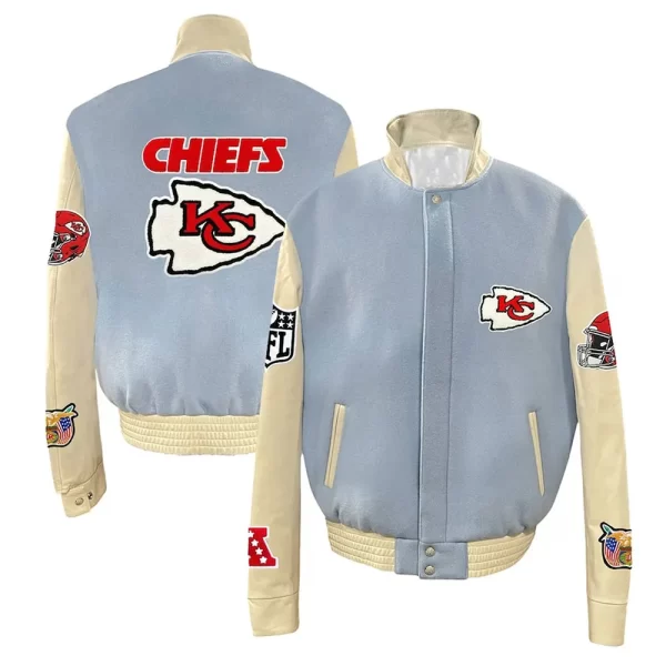 JH Kansas City Chiefs Varsity Baby Blue Jacket