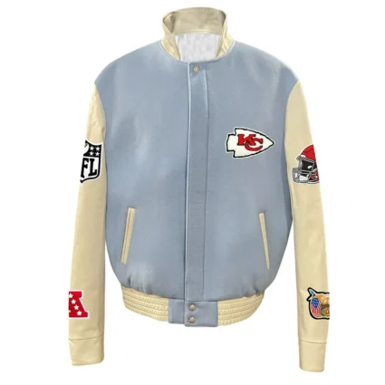 JH Kansas City Chiefs Wool Varsity Baby Blue Jacket
