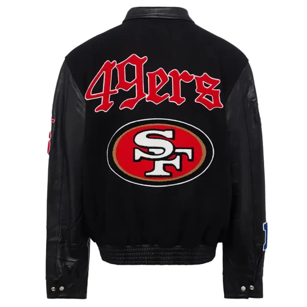 JH San Francisco 49ers Black Wool Varsity Jacket