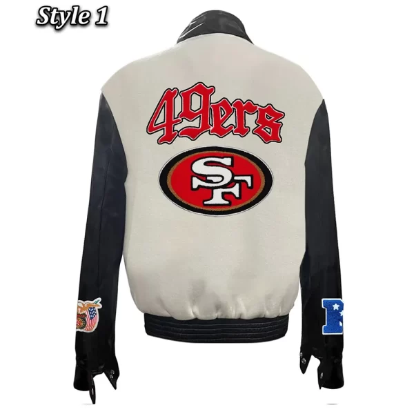 JH San Francisco 49ers Varsity White and Black Wool Jacket