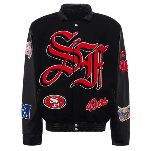 JH San Francisco 49ers Wool Varsity Black Jacket