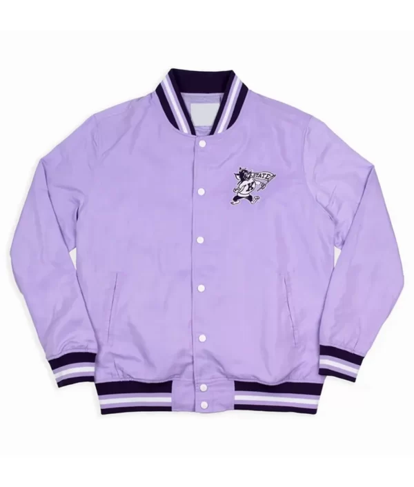 Kansas State Script Retro Bomber Satin Jacket