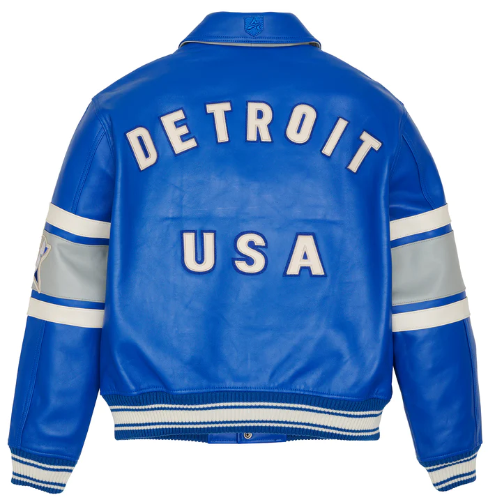 Limited Edition City Series Detroit Leather Blue Jacket