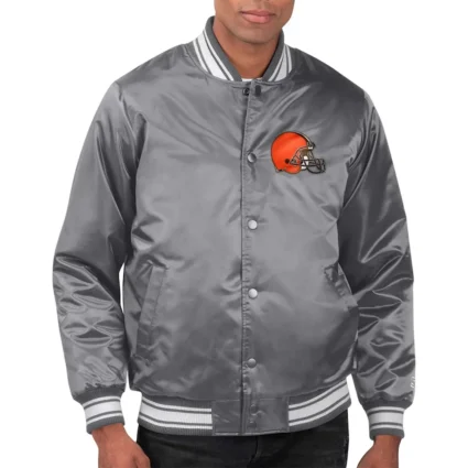 Locker Room Cleveland Browns Charcoal Satin Jacket