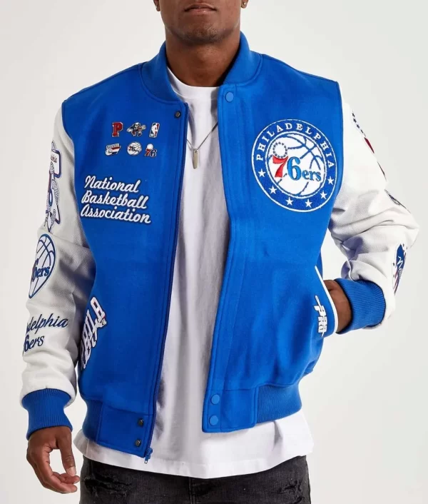 Mash Up Philadelphia 76ers Royal Blue Varsity Jacket