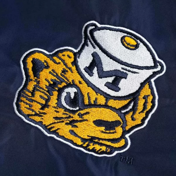 Michigan Wolverine Sailor Hat Script Navy Jacket