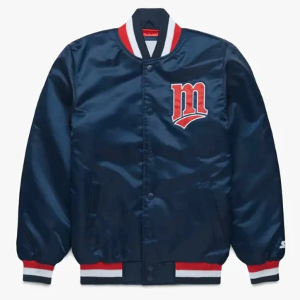 Minnesota Twins Classic Navy Blue Satin Jacket