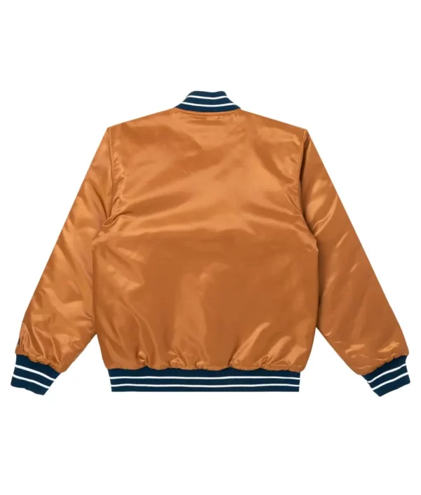 New York All City Light Brown Varsity Satin Jacket